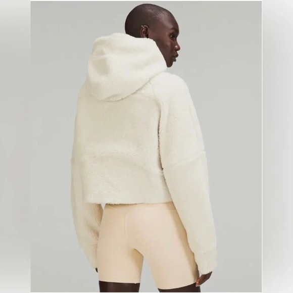 ! LULULEMON Scuba Oversized Half-Zip FLEECE Hoodie XS/S White Opal - Picture 2 of 10